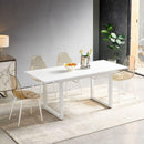 1+4,5pieces dining set, Table metal leg Mid-century Dining Table for 4-6 people With Mdf Table Top, Pedestal Dining Table, End Table Leisure Coffee Table