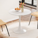 31.4 'round dining table, medieval white tulip dining table, 2-3 person metal base dining table, easy to assemble casual coffee table, office desk