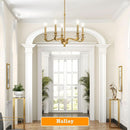 Gold 5 Light Chandelier 25.5 Inch Farmhouse Brass Dining