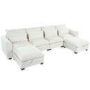 U_Style U-shaped Freely Transformable Modular Corner Sofa with Two Ottomans, Suitable for Living Rooms, Studies, Home Theaters, and More.