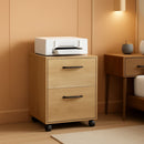 Straw Yellow 2 Drawer Rolling File Cabinet Printer Stand