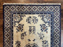 Silk Chinese Rug 3x5, Vintage Handmade Peking Carpet, Asian Oriental Art Deco Rug