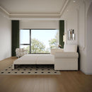 King Size Multifunctional Sleeper Sofa Beige Velvet