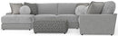 Canyon - 4 Piece Sectional With Cuddler Seat Cushions, Included Accent Pillows And Cocktail Ottoman (Left Side Facing Chaise) - Platinum