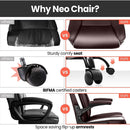 Brown Ergonomic Office Chair With Adjustable Flip Up Arms