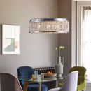 Modern Crystal Chandelier 18.9 Inches Aluminum+Iron Round Ceiling Light Flush Mount Ceiling Light Fixture for kitchen Island Dining Bedrooms and Hallway