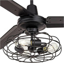 Matte Black Ceiling Fan 52 Inch With Integrated LED Remote