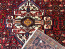 Persian Hamadan Rug 4x7, Tribal Village Malayer Carpet, Red and Ivory, Bohemian Antique