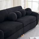 Modern Sofa for Living Room, 84' Green Chenille Sofa Couch, Sectional Love Seat Couch, Upholstered Sofa for Apatment Bedroom Home Office