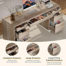 54 Inch Computer Desk With Storage Drawers White Walnut