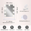 Lighted Vanity Mirror With Detachable 10X Magnification, 15x12 Travel Size