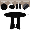 5-Piece Round Dining Table set, 43-Inch Modern Dining Table and 4 Upholstered Chairs for Dining Room, Kitchen Room, Living Room, Easy Assembly