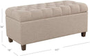 Tufted ExtraLarge Storage Ottoman Bench Hinged Lid