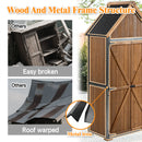 Outdoor Storage Cabinet 32.3'L X 21'W X 67'H, Garden Shed Tool Shed with Metal Frame Structure for Backyard Garden Patio Lawn (Brown)