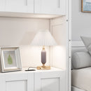 Full Size Murphy Bed with 2 Side Cabinet Storage Shelves, 61.5-inch Cabinet Bed Folding Wall Bed with Desk Combo Perfect for Guest Room, Study, Office,White(old sku:BS7013008109C)