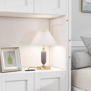 Queen Size Murphy Bed with 2 Side Cabinet Storage Shelves, 68-inch Cabinet Bed Folding Wall Bed with Desk Combo Perfect for Guest Room, Study, Office,White(old sku:BS7013008104C)