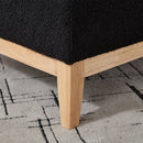 33.86'W Upholstered Wood Base Storage Ottoman with Reversible Lid Coffee Table, Foot Stool Square Footrest with Rubberwood Legs for Living Room Bedroom Entryway and Office, Black Boucle.