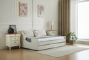 aybed Corner Bed Sofa Bed with Drawers Velvet Upholstered daybed Twin Daybed with Storage, Wood Slat Support (Beige,full,79.9'x58.2'x28.7')