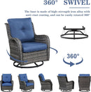 5 Piece Patio Wicker Set With Propane Fire Pit Table