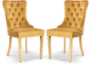 Velvet Tufted Dining Chair Set Of 2 With Nailhead Trim