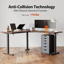 L Shaped Electric Standing Desk 63 By 55 Inch Dark Walnut