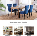 Navy Velvet Wingback Dining Chairs Set Of 4 Modern