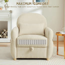 Beige Contemporary Accent Chair With Generous Storage
