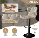 Adjustable Swivel Bar Stools Set of 2 in Khaki Finish