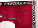 4 X 6 Handmade Hand-Knotted Quality Wool Rug Zagros Lion Red Ivory Tribal Rug