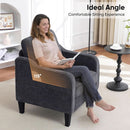 Dark Grey Mid Century Modern Accent Chair For Living Room