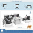 White Aluminum Outdoor Patio Furniture Set With Fire Pit