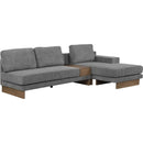114" L-shaped Sofa Sectional Sofa with Two USB Ports and Two Power Sockets, a Storage Drawer and a Reversible Chaise Lounge for Living Room, Grey