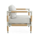 Oriana Aluminum Outdoor Patio Armchair with Thick Cushions in Light Grey