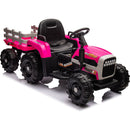Ride on Tractor with Trailer,24V Battery Powered Electric Tractor Toy, 200w*2motor 1.86-4.97MPH/Remote Control,electric car for kids,Three speed adjustable,USB,MP3 ,Bluetooth,LED light, safety belt.