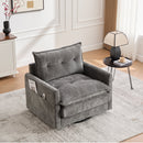 UNITED WE WIN Swivel Barrel Chair - Mid Century Modern Chair, Thick Padded Arm Chair with Solid Metal Base, Comfortable Single Sofa Chair, Swivel Accent Chair for Living Room Bedroom