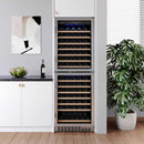 Edgestar 24-Inch 142 Bottle Built-In Dual Zone Double Door Wine Cooler With Door Lock [CWR1553DD] (SAK30742)