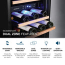 Edgestar 24-Inch 142 Bottle Built-In Dual Zone Double Door Wine Cooler With Door Lock [CWR1553DD] (SAK30742)