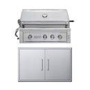 Edgestar 89K BTU 36-Inch Wide Natural Gas Built In Grill With Insulated Jacket And Double Access Doors [GRL360IBKITNG] (SAK31258)