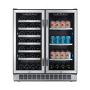 Edgestar 30-Inch Wide 28 Bottle Built In Dual Zone Beverage Center With 86 Can Capacity (SAK35972)