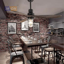 Edison loft white and wood ceiling fan with led light for bedroom