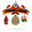 Courage & Honor Firefighter Gear Resin Christmas Ornament