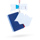 Passport with Airplane and Compass Resin Christmas Ornament