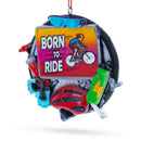 Born to Ride Cyclist Gear Resin Christmas Ornament