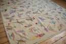 8.5x9.5 Mixed Weave Pakistani Pictorial Kilim Design Square Carpet