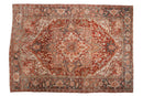 8x11 Vintage Distressed Heriz Carpet