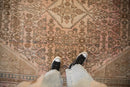 RESERVED 7x10 Vintage Distressed Overdyed Bibikabad Carpet