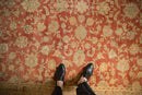 8x11 Vintage Distressed Kashan Carpet