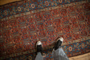 3.5x9.5 Antique Fine Kurdish Hamadan Rug Runner