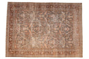 10.5x14.5 Vintage Distressed Mahal Carpet