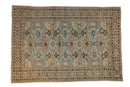 3.5x4.5 Vintage Distressed Tabriz Square Rug